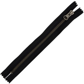 AERZETIX - C61536 - Zip No. 5 Non-Separable 20 cm Vintage Metal - Decorative Pull Tab - Black - Slider for Leather Goods Jeans Skirts Haberdashery