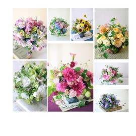 Postcard Flower Photograph 8 Pieces (8 Types) + 1 Bonus Set, Stylish, Interior, Florist, Original, Flower Bouquet, Postcard Arrangement, Postcard (21-09-Set4)