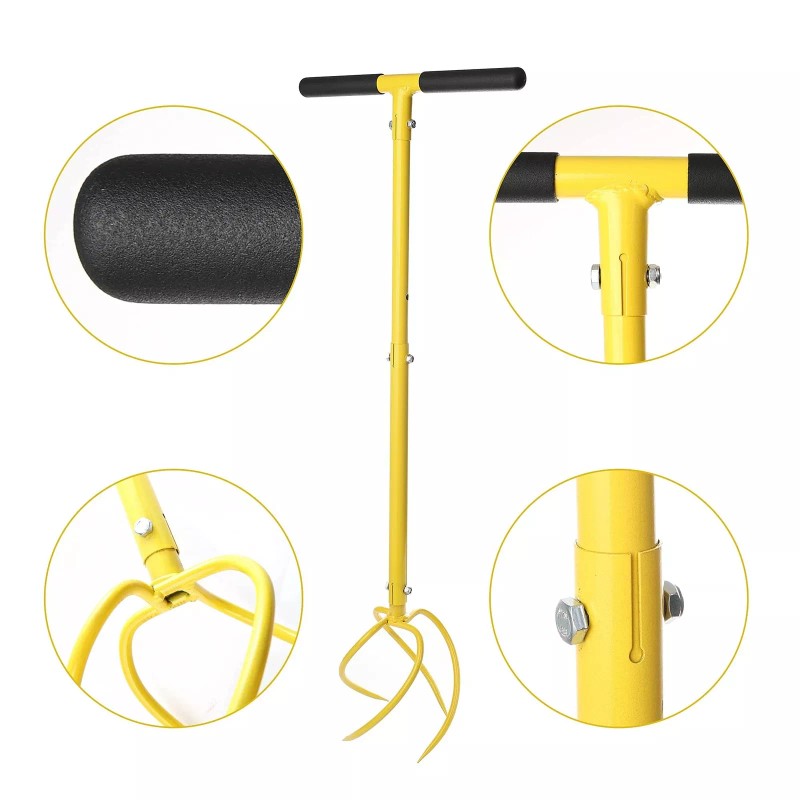 BARAYSTUS Height Adjustable hand tiller Garden Claw Twist Tiller Cultivator