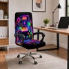 Blacklight Gaming Office Chair Cover, Neon Stretch Desk Chair Slipcover