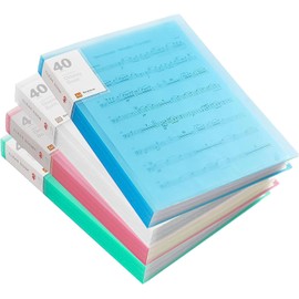 4 carpetas de presentación de 40 bolsillos con protectores de hojas transparentes, 4 colores, tamaño A4, impermeables, con capacidad para 80 páginas y protectores de hojas para documentos.