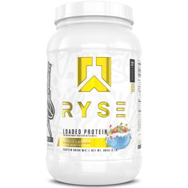 RYSE Loaded Protein Powder - Fruity Crunch - 25g Whey Protein Isolate & Concentrate with Prebiotic Fiber & MCTs - Low Carb, Low Sugar, Digestive-Friendly - 27 Servings / 2 lb Tub