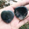 Fekuar Natural Moss Agate Crystal Thumb Worry Stone, Hand Carved