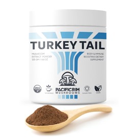 Pacific Rim Mushrooms Turkey Tail Supplement Powder | High Potency 10:1 extract | 1000 mg per serving | Immune System and Digestive Support | 125 Grams / 125 Servings