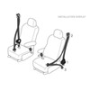 3 Point Car Seat Belt Polyester Steel ABS Auto Scaling