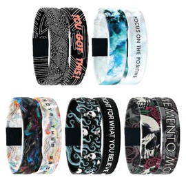 ZOX Bracelets — Better Than Socks | Stretchy Elastic Band with Motivational Affirmations and Beautiful Artwork — 5 Pack (Medium)