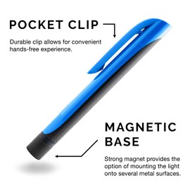 NEIKO 40343A COB LED Pocket Work Light, LED and UV Mini Work Light, Up to 200 Lumens with a Hands-Free Magnetic Mount Base, Battery-Powered Blacklight