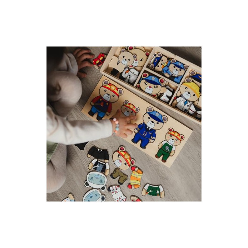 Dal Bears at Work Wooden Educational Toy Suitable for Ages