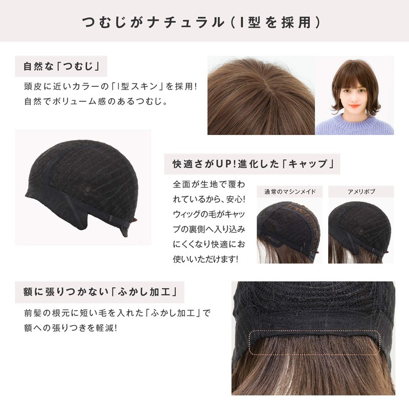 Women's Ameribob Wig, Full Wig, Outside Splash, Short Bob