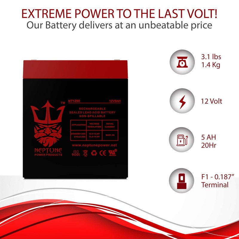 12V 5AH Alarm System Battery Back Up Vista 20P ADT
