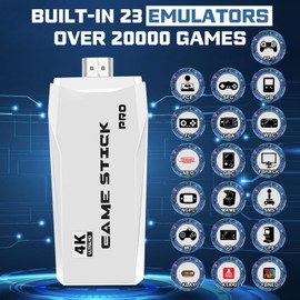 New Retro Game Console, Classic Video Games with 4K HDMI, 20,000+ Games and 23 Emulators, Upgraded Dual 2.4G Wireless Controllers 64GB