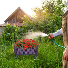 Doppy Plastic Rolling Raised Garden Bed,Planter Boxes with Wheels Mobile Planters for Outdoor Indoor Plants Elevated Garden Boxes Plant pots for Flowers, Vegetables, Fruits, Herbs