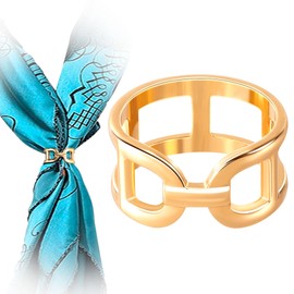 Mxxipp Scarf Scarf Clip Buckle for Women, Non-Faded Silk Scarf Clip Holder, Hypoallergenic Alloy Shawls Clasp Ring for Shirt Scarfs- Gold