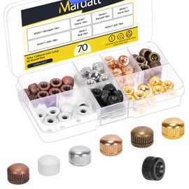Mardatt 70Pcs M5x9x11mm 7 Colors M5 Light Screw Cap Kit, Carbon Steel Acorn Nut Screw Cap Insert Bolt Cover Ceiling Lamp Knob Nuts Female Thread Knurled Cap Nut for Light Fixture,