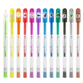 YOUKAI 12 Pcs Scented Glitter Color Gel Pen Smooth Writing Pen Stationery Kit Cute Smell Good Pens Fruit Flavors Coloring Pen for Girls Kids Art Crafts School Stocking Stuffers