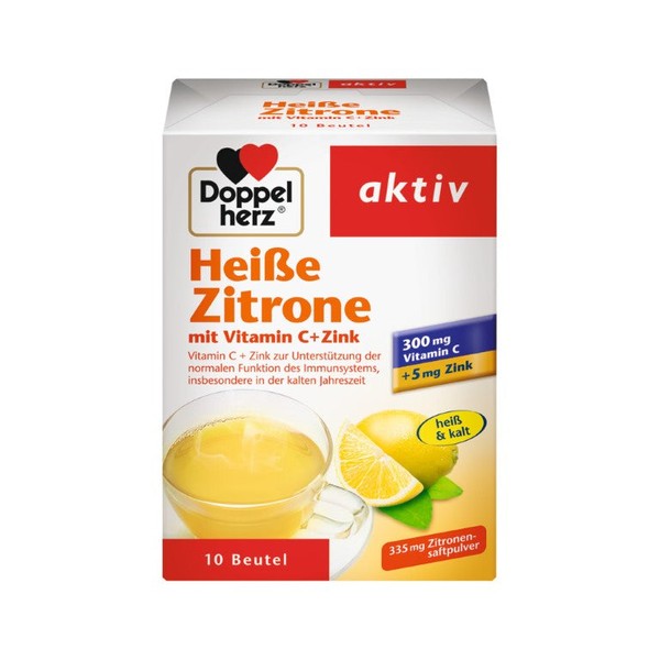 Doppelherz Heiße Zitrone Vitamin C + Zink Beutel, 10 St. Beutel