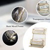 Feyarl Gold Glass Business Card Holder Horizontal Business Card Stand