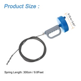 uxcell 9.8Feet Plumbing Snake Auger, Drain Auger with Drill Adapter, Sink Unclogger Drain Cleaner Tool for Kitchen Tub Shower Drain, Blue