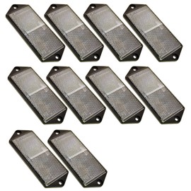 Clear Large Rectangle Front White Reflector Pack of 10 Trailer Fence Post TR070
