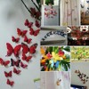 CL-Link 24PCS 3D Butterfly Wall Decals Red Double Layer Butterflies
