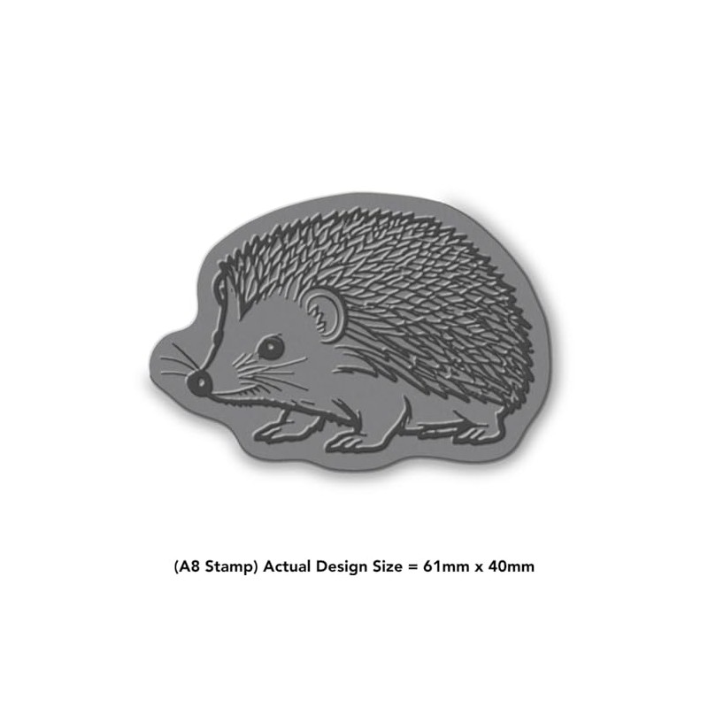 'Cute Hedgehog' Rubber Stamp - Unmounted Design for Crafting &
