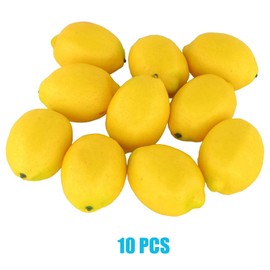 Woohome 30 PCS Fake Lemons Yellow Simulation Lemon Slices Artificial Fruit Set, 20 PCS Yellow Artificial Lemons and 10 PCS Plastic Lemon Slices for Decoration, Garnish, Photography Props, DIY