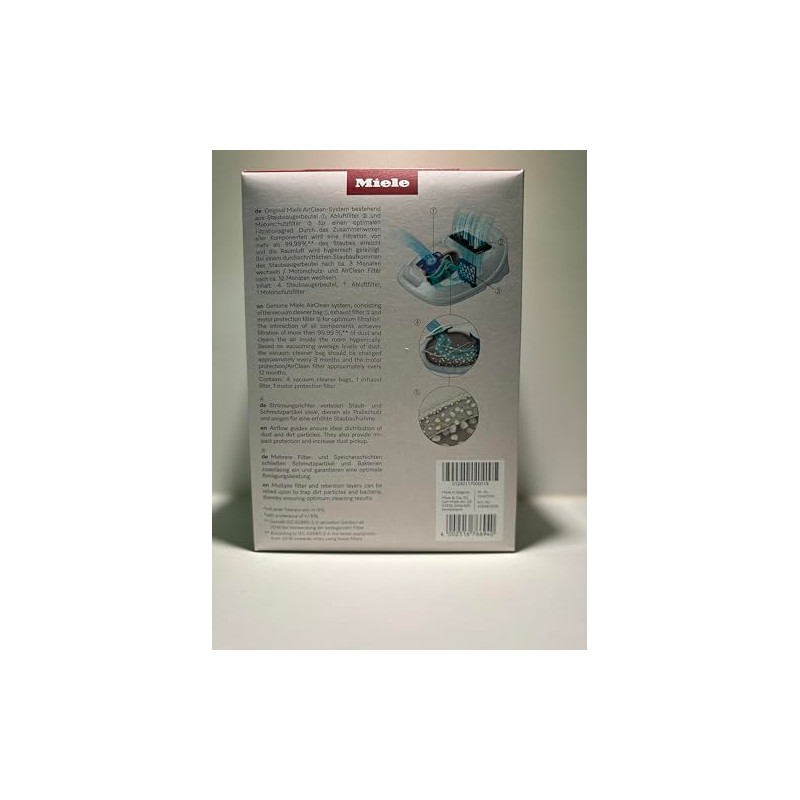 Miele HyClean Pure GN Staubsaugerbeutel Set, 4 Beutel + 2