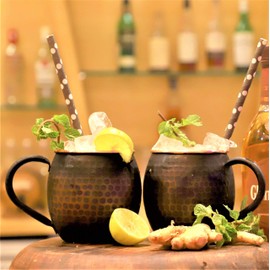 Staglife 16 Oz Rustic Black Moscow Mule Copper Mugs, Genuine Copper Cups for Moscow Mules Real Copper Mugs & Cups, 100% Pure Solid Copper Mug Cup Set of 2