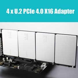 GLOTRENDS PU41 Quad U.2 SSD to PCIe 4.0 X16 Adapter Without PCIe Bifurcation Function (PCIe Bifurcation Motherboard is Required)