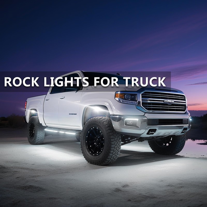 20 Pods Alloy Pure White LED Rock Light for Trucks
