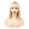 Huarisi 10 Inch Bonde Straight Human Hair Bob Wigs with