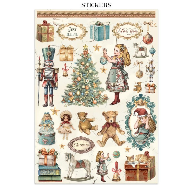 Stamperia - Junk Journal Stickers, Cut-Outs, and Backgrounds for Scrapbooks,