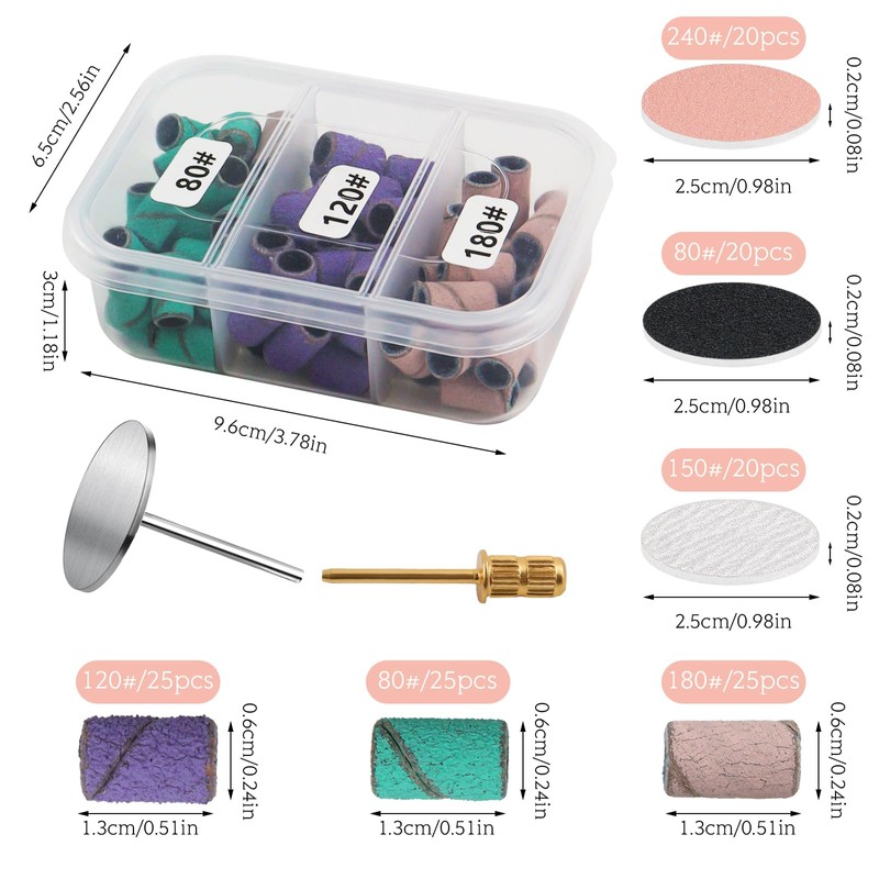 alwaiiz Replacement Nail Cutter Attachments, 75 Pieces Sanding Caps Nail