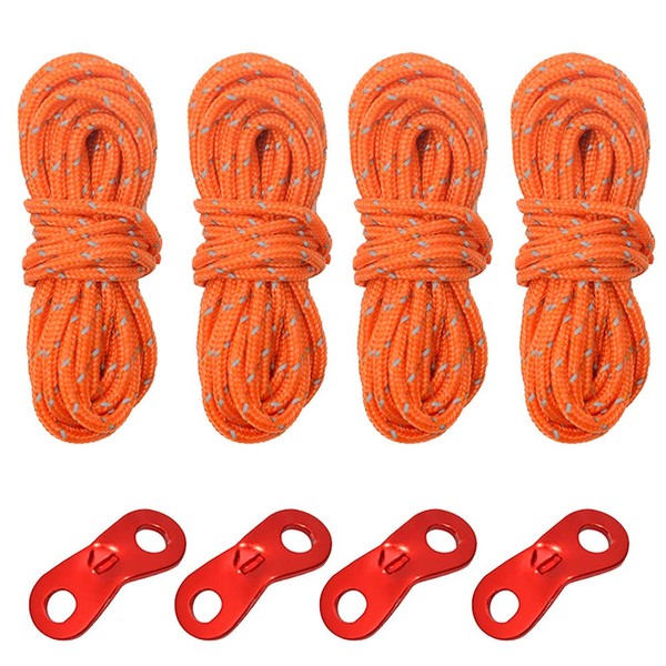 Tarp Rope, Tent Rope, Reflective Material, Storage Bag Included, Camping,