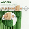 6 Pack Curtain Hooks for Wall, Wooden Shower Rod Holder