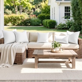 MIULEE Outdoor Pillow Inserts 18x18 Pack of 4 Waterproof Throw Pillow Inserts Decorative 100% Virgin Fibers Filling for Patio Sofa Couch