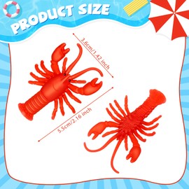 50 Pcs Lobster Toy Soft TPR Rubber Lobster Models Fake Crawfish Decorations Mini Red Lobster Lifelike Crawfish Decor for Early Education Teaching Aids, Food Models, Pendants, Party Shooting Props