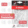 Raumhero® X-Gliders for Curtain Rails (Complete Set 100x X-Gliders Including