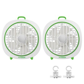 VIVOSUN VIVOSUN AeroWave D4, 4 Grow Tent Clip Fan with Detachable Hook, 3-Speed Strong & Quiet Airflow, Adjustable Airflow Angle for Hydroponics, Circulation & Cooling, White, 2-Pack