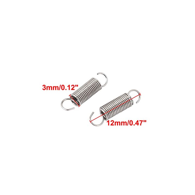 sourcing map 0.4mmx3x12mm 304 Stainless Steel Dual Hook Small Tension