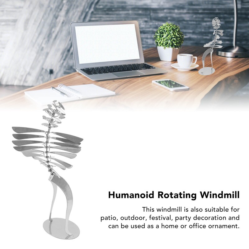 Metal Rotating Windmill Wind Braking Figurine Humanoid Rotating Windmill Home