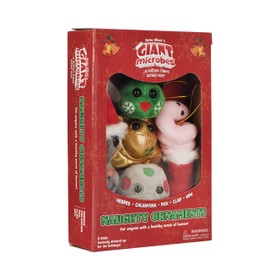GIANTmicrobes Naughty Ornaments Gift Box, decorate with herpes, chlamydia and STIs, science ornaments, quirky Christmas ornaments, secret Santa gifts