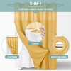 eachope Gold No Hook Waffle Weave Shower Curtain with snap-in