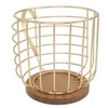Coffee Pod Holder Iron Large Capacity Space Saving Wooden Base