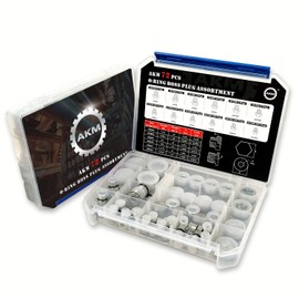 AKM 72 Pcs ORB Plug Kit Hose Tube and Pipe O-RING BOSS Fitting Set Hydraulic Plug Kit Galvanized 45# Steel with Precision Threading Dash Sizes -04-06 -08-10 -12-16