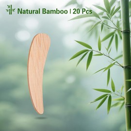Bamboo Makeup Spatula Set - 20PCS Mini Cosmetic Spatulas Beauty Tools for Creams Mask & Skincare, Facial Massage,Reusable Facial Applicators with Smooth Edges