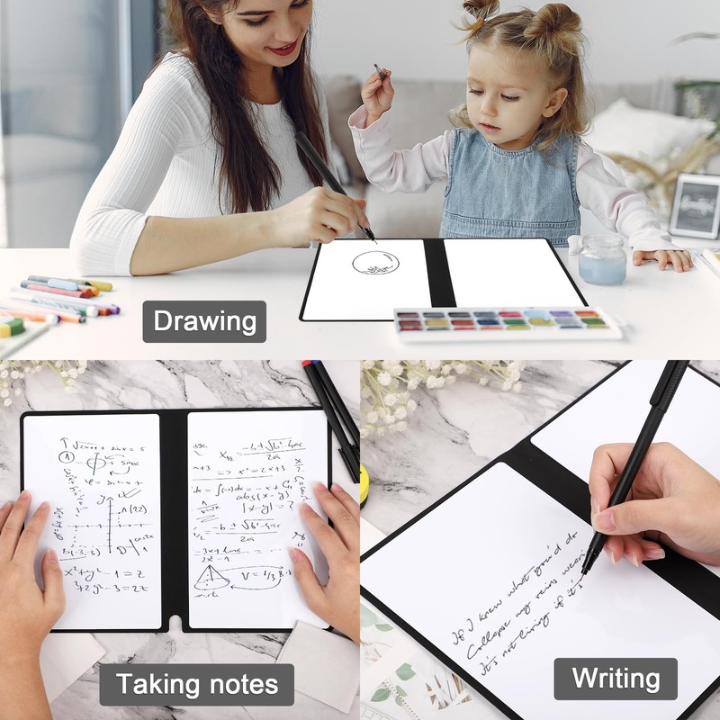Reusable Notebook, Wipe Clean Notebook 24 x 16.5 cm, Portable