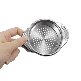 Silver Stainless Steel Food Can Strainer Sieve Metal Tuna Press Filter Canning Lid Colander Oil Drainer Kitchen Tools for Beans Vegetables