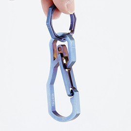 Titanium Multi Tools High Loading-Bearing Hook EDC Tool Keychain 25KN Carabiner Hiking Camping Outdoor Multi Tool (Blue)