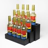 GOVOKOI Black Wood Coffee Syrup Rack Organizer, 3-Tier Separated Bottle